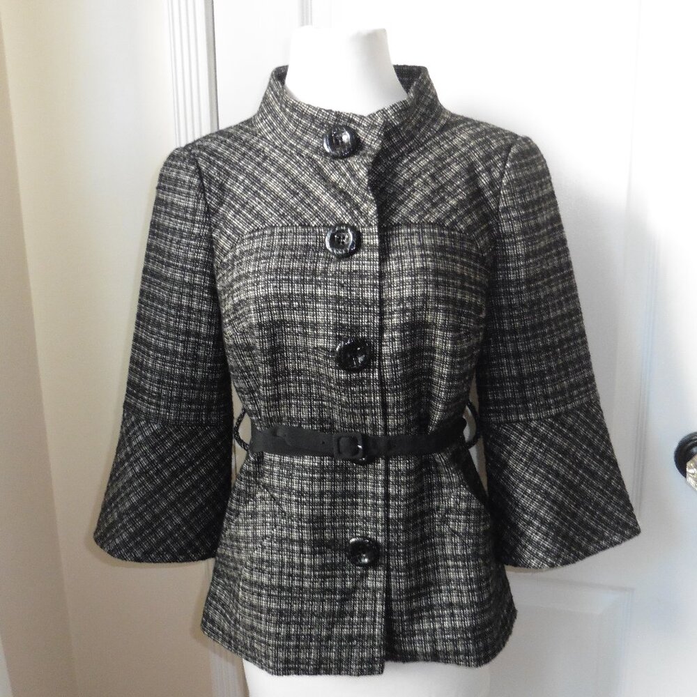 Trina Turk LA Palm Springs Vintage Y2K 90's Belted Bell Sleeve Jacket Size 2